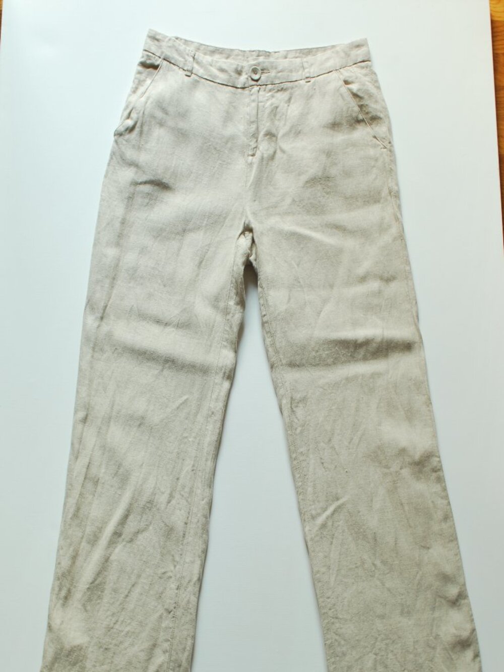 Garnet Hill Classic Linen Trousers | Sand | 10